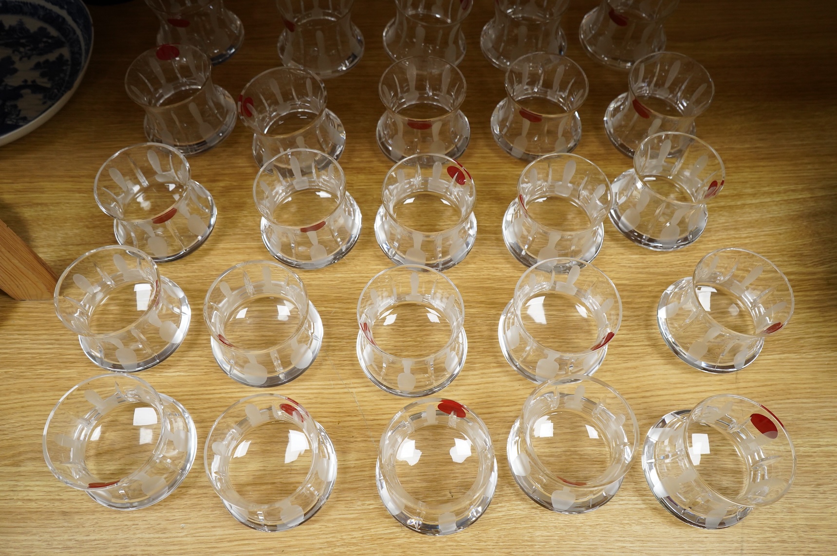 A collection of twenty five Uri Geller Crystal Collection whisky tumblers by Dickenson Crystal, 9cm high